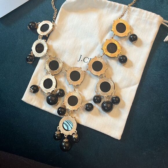 J Crew Black Large Bubble Statement Necklace - Picture 3 of 5